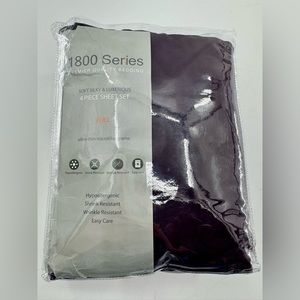 Full Size Sheet Set 1800 Series Ultra Thin Microfiber 4pc Eggplant NEW Bedding